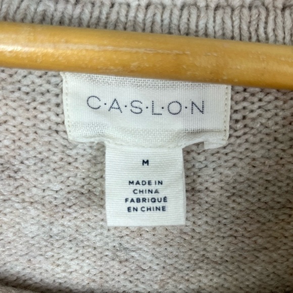Caslon Cowl Neck Oatmeal Fair Isle Convertible chunky knit Sweater - Picture 8 of 11